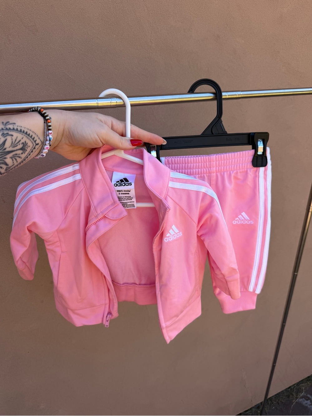 adidas Pink Kids Track Jacket and Pants Set